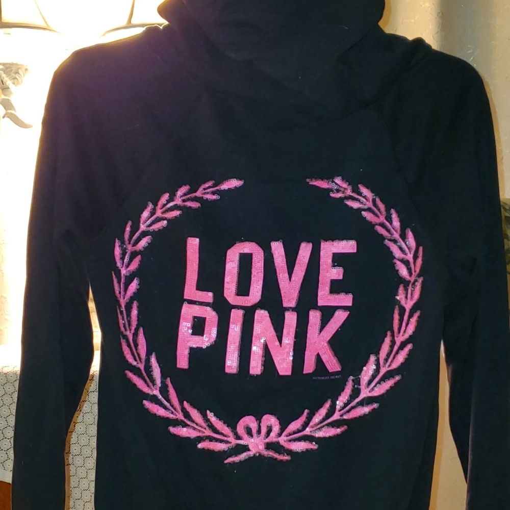 Pink brand black jacket with hot pink bling